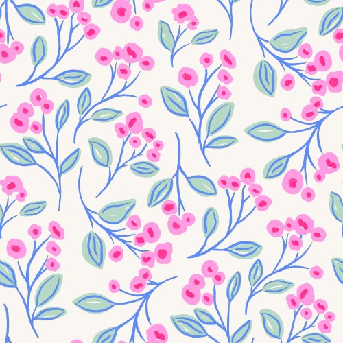 Pink and Blue Floral 