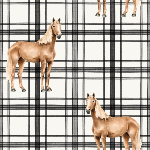 horse on plaid background