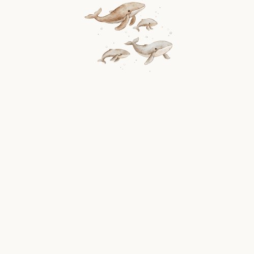 Hand drawn humpback whales in white.