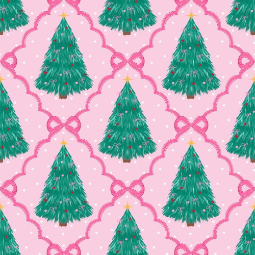  Christmas trees inside of a bow trellis 