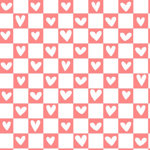 checkerboard with hearts design