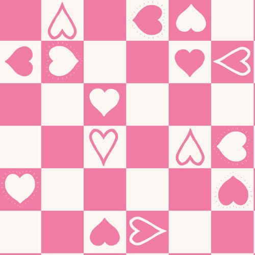 Pink Checkered Hearts 