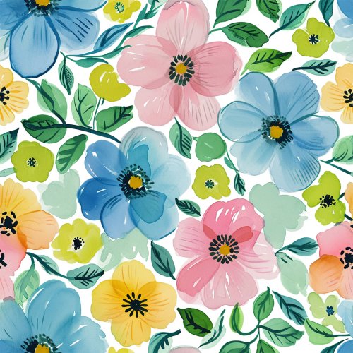 pink yellow and blue floral