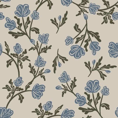 blue flowers on tan background