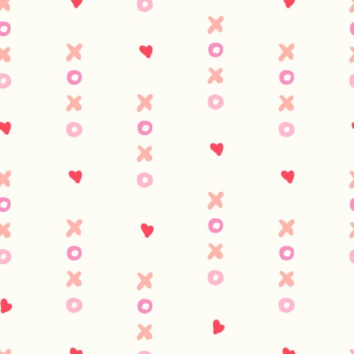 valentine's day hearts with xoxo stripes