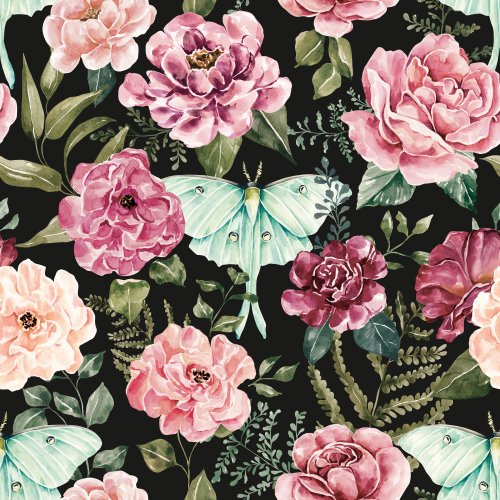 halloween floral with luna moths