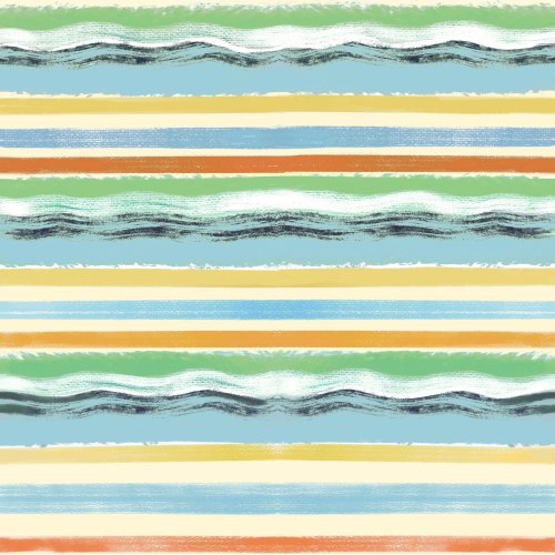 hand drawn painterly wave like stripe in multicolors for summer