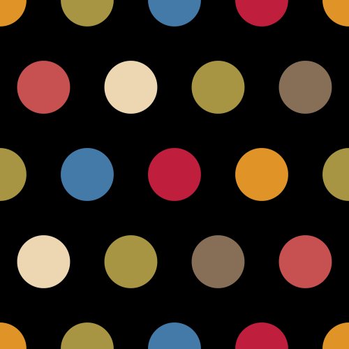 multi-colored dots on a black background