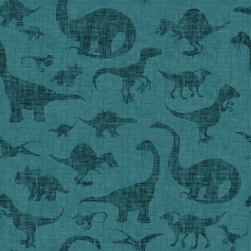 Simple woven texture background with dark dinosaur motifs scattered across, a soft prehistoric design with a subtle look.