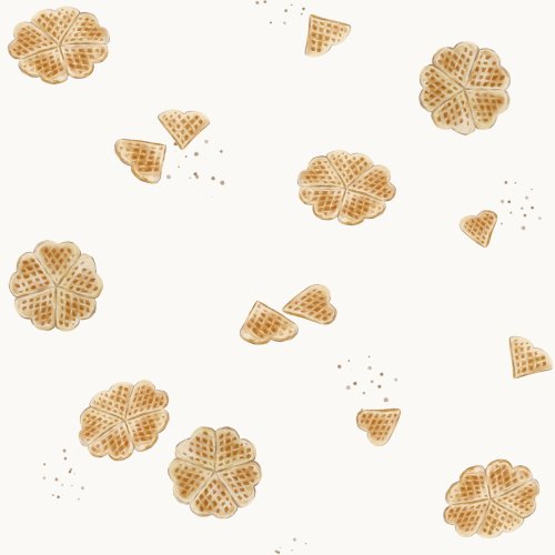Hand drawn yummy waffles.