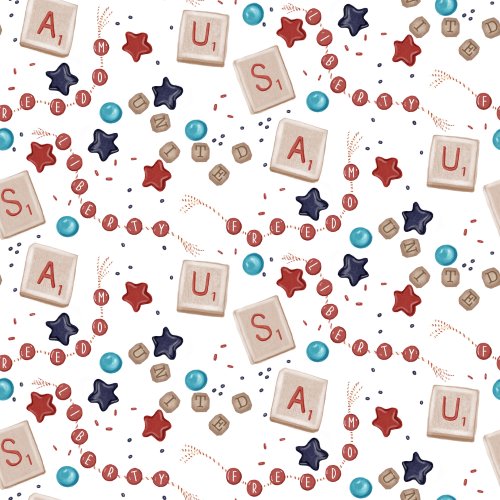 patriotic beads and crafts spelling out freedom usa on white background