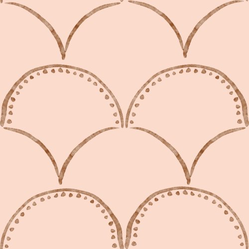 hand drawn watercolor scalloped shapes
