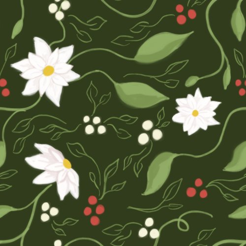 poinsettia on green background