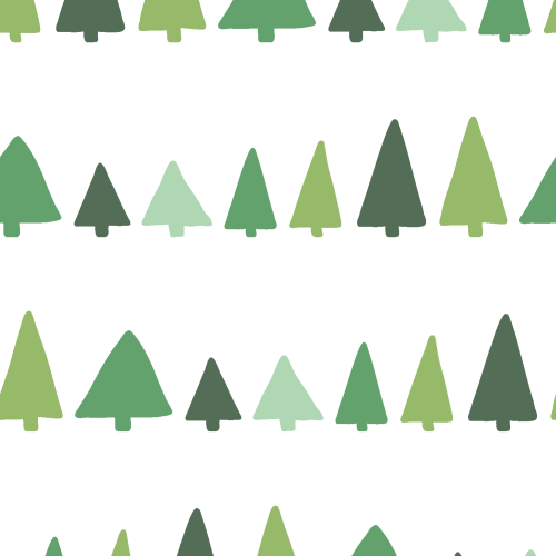little triangle shaped pine trees in rows in minimal, gender neutral colors