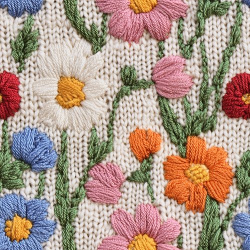 3D knitted florals