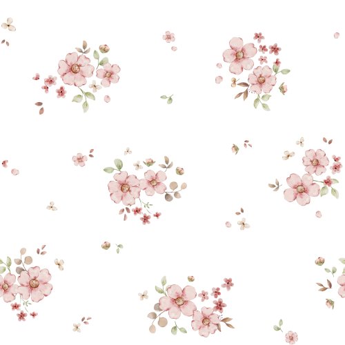 Hand drawn pink flowers. 