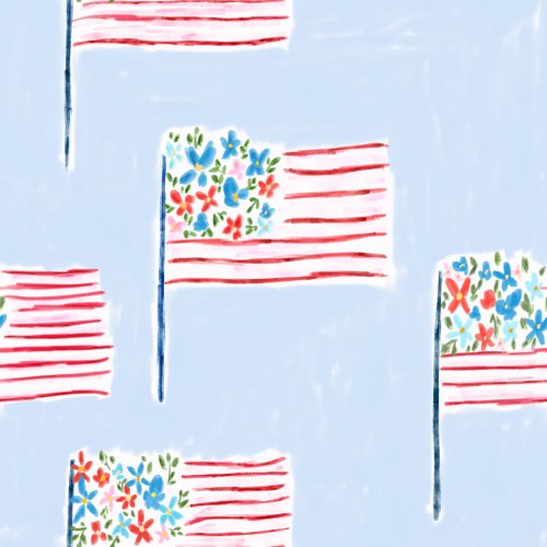 floral american flag