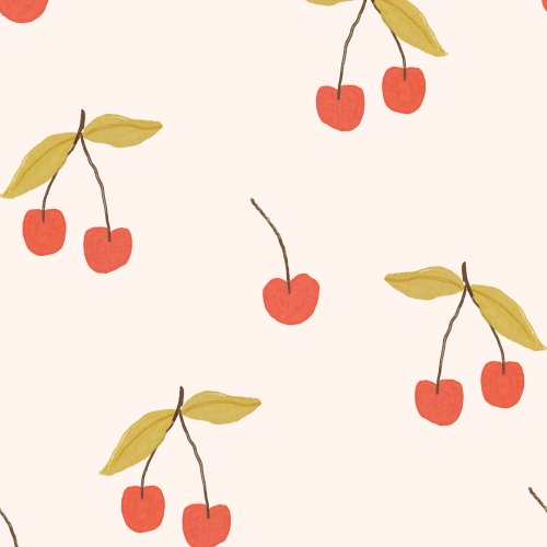 red cherries on cream background