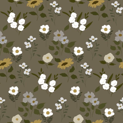 fall-toned florals on a muted background