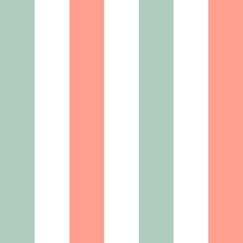 Peach and green cabana stripes 
