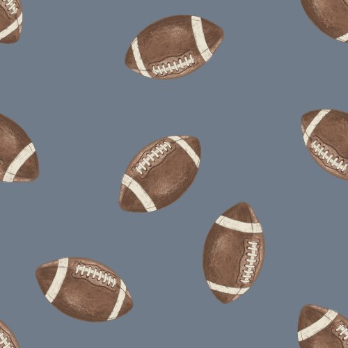footballs on blue background
