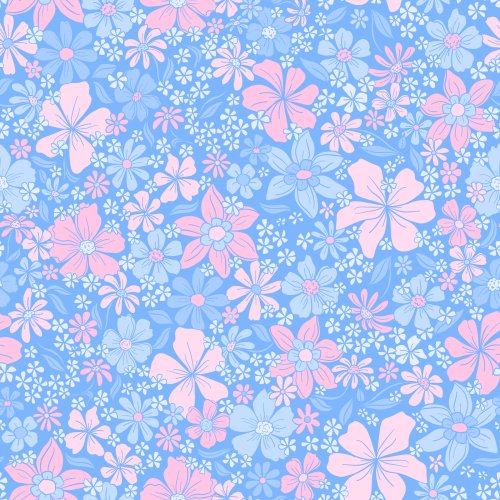 blue and pink spring floral
