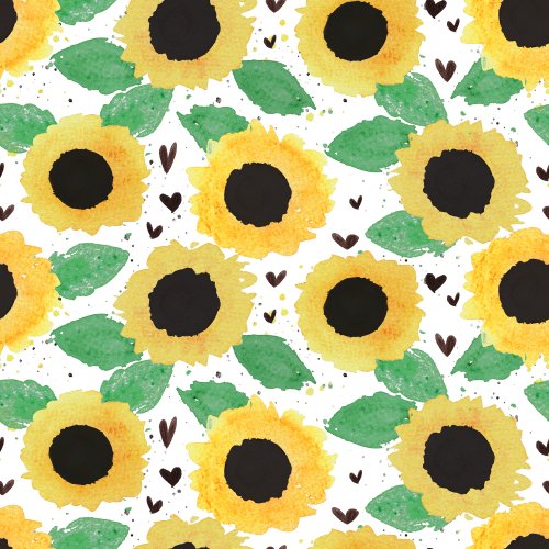 bright watercolor sunflowers on a speckled white background