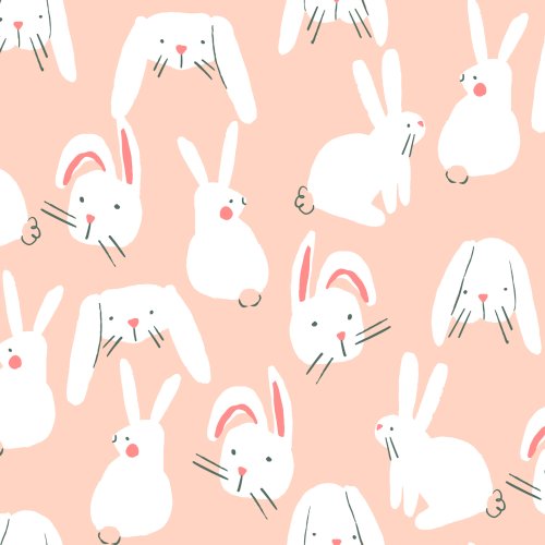 easter fabric design with bunny rabbits