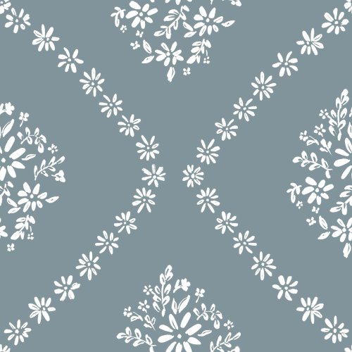 simple white floral in a geometric pattern that looks like a vintage handkerchief 