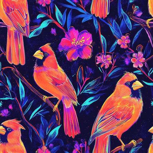 cardinals on blue background