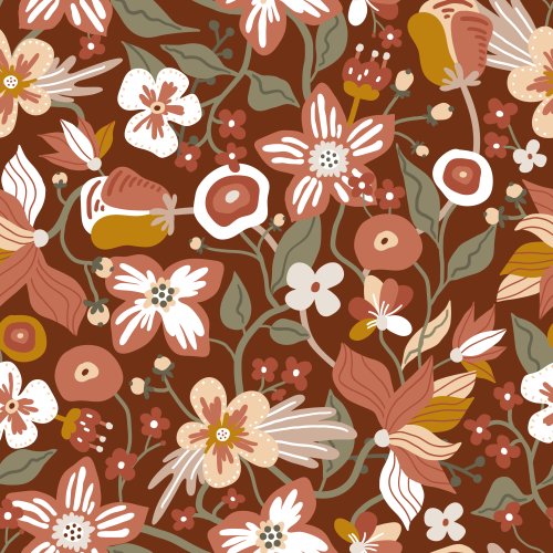 fall floral on burgundy background