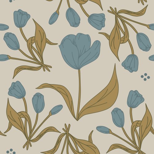 blue tulips on tan background