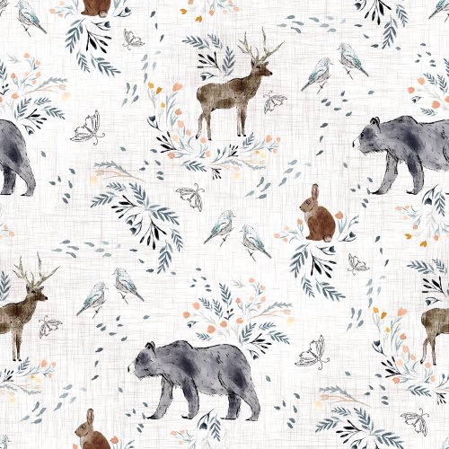 Floral Beasts is a whimsical floral and woodland animal watercolor design perfect for boys and girls clothing and home decor from The Floral Beasts Collection by Deer Fiorella Design.