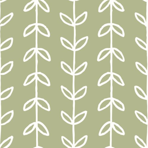 abstract simple botanical lines pattern with minimal leaves