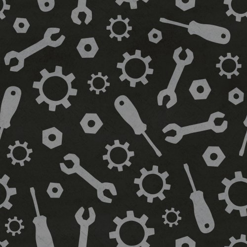 tool design with nuts, bolts, screw driver, wrench