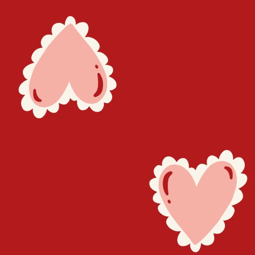 hand drawn hearts with ruffle