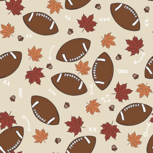 fall football design with leaves and game plan