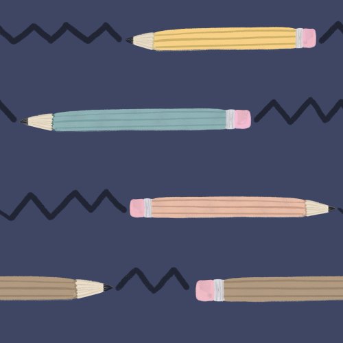 pencil stripe with hand drawn zig zag scribbles