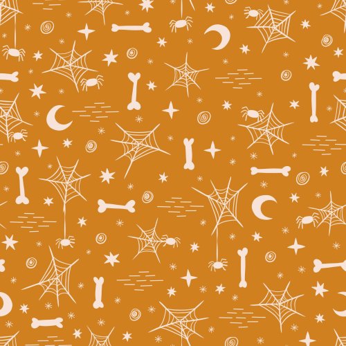 halloween spider webs and bones