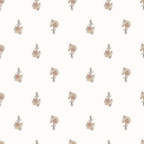 Whimsical bouquets of wildflowers on a cream background