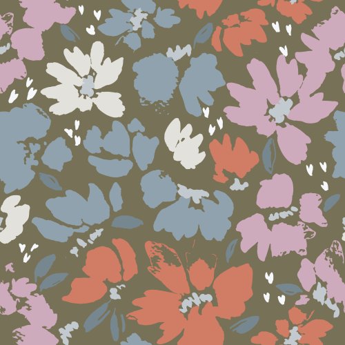 multi color abstract floral pattern
