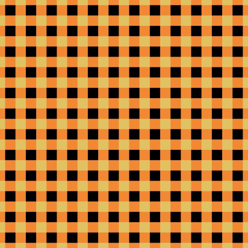 orange, yellow, and black check