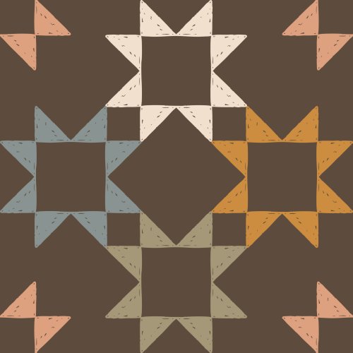 Patchwork-style fall fabric for cozy sewing projects—great for kids’ rooms & autumn throws.