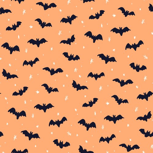 Halloween Magic Bats and Stars orange and black
