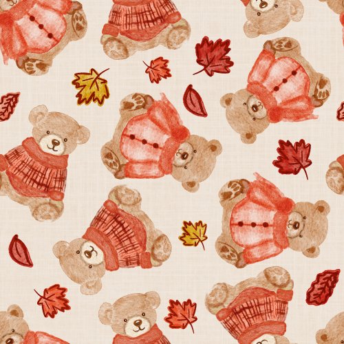 fall bears in sweaters