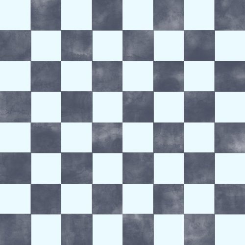 Watercolor checker that is light blue and navy blue
