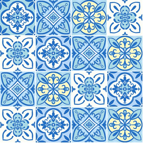  Mediterranean Summer decorative Ceramic Tiles in blue and white