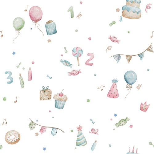 Kids birthday party design. Hand drawn.