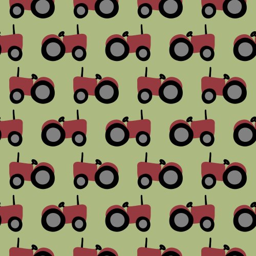 red tractors on a solid background