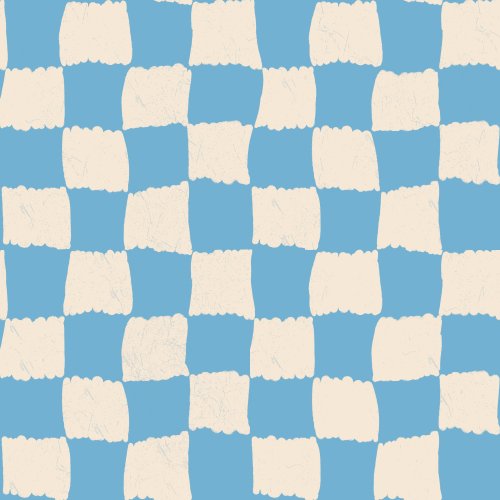 wonky hand drawn checkered pattern in fun summery colors